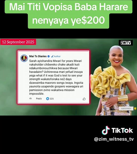 Mai Titi Voyanika Baba Harare: Drama in Zimbabwe