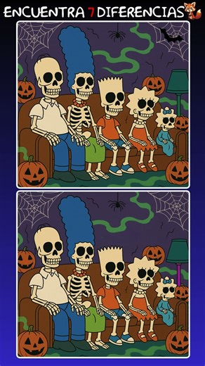 💀 Can you spot the differences? 🎃The Simpsons Halloween Version👀