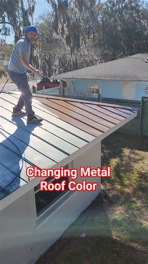 How To Paint A Metal Roof, Change Color Too. Use SW DTM #howto #paintproject #sherwinwilliamspaint