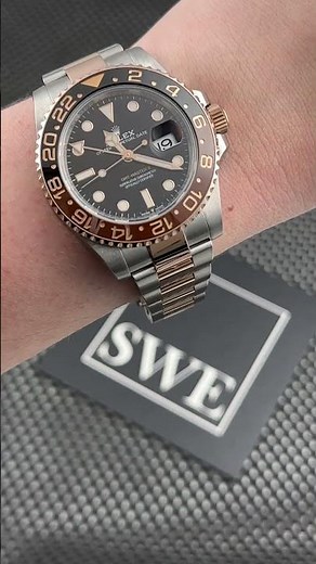 Rolex GMT Master II Root Beer Steel Rose Gold Mens Watch 126711 Wrist Roll | SwissWatchExpo