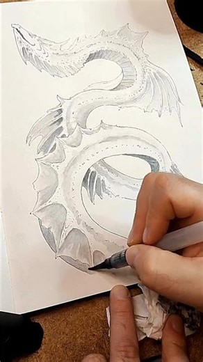 DRAGON SNAKE 🐍 #drawing #inkdrawing #dessin