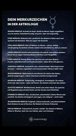 Dein Merkurzeichen in der Astrologie ✨