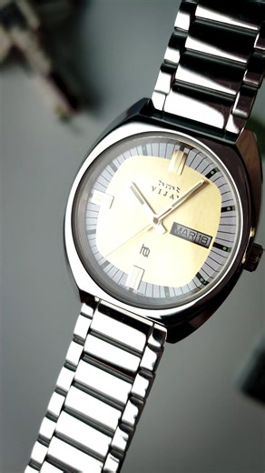 HMT Vijay quartz yellow | gold accents on dial new and improved #watch #watchcollection #hmt