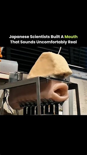 iongrids on Instagram: "The post features a viral laboratory demonstration of a robotic artificial mouth developed by Japanese researchers, designed to replicate human speech using physical mechanics rather than digital sound synthesis. Air is pushed through silicone structures that mimic lips, tongue, and oral cavities, allowing the mouth to shape sound the same way a real human vocal tract does. In the clip, the device produces the vowel sound “O,” with mouth movements that closely resemble na