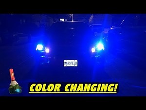 Boslla RGB - Color Changing LED Headlights + Halogen vs. LED Comparison on Dodge Charger R/T!