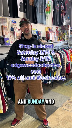 Edgewood Collectice fam, the shop will be Closed this weekend Saturday & Sunday. . Edgewoodcollective.com is 15% off now until Wednesday. Discount applied at checkout, no coupon needed! Free US shipping when you spend $100 & free in-store pickup options available! . Sorry for any inconveniences we’ll be back open normal hours next week! . #edgewoodcollective #newjersey #nj #vintageclothing #vintageclothingstore