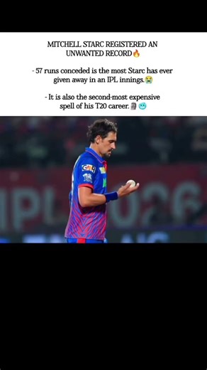 MITCHELL STARC REGISTERED ANUNWANTED RECORD#mitchellstarc#record #ipl2026 #pbksvsdc #dc