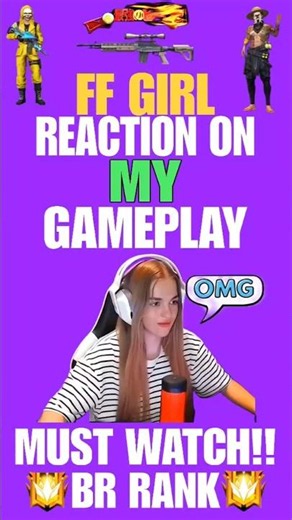 GIRL REACTION ON MY GAMEPLAY🌪🌸||📉AURA📉||#short#ff#viral#girl#gameplay👋