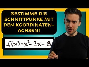 Calculate intersection points of the graph of a quadratic function with coordinate axes (example)