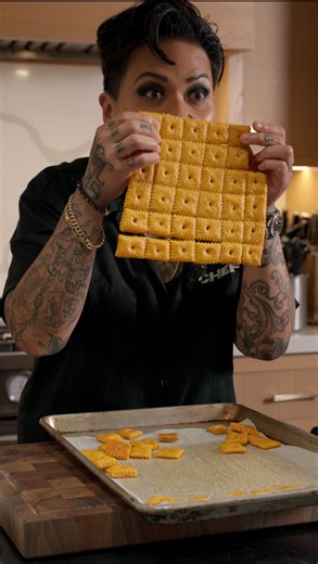 Chef Khristianne U on Instagram: "Homemade Cheez its 🧀 So good and so fun to make 10/10 Full Recipe in Caption Ingredients * 16 oz block extra sharp cheddar cheese * 1/2 cup very cold butter (cubed) * 1 teaspoon paprika * 2 cups unbleached all purpose flour * 6 tablespoons ice water 1️⃣ Pulse sharp cheddar cheese, flour, cold cubed butter, ice water and paprika until dough comes together in a ball. 2️⃣ Shape the dough into a disc, wrap in plastic, and refrigerate for 30 minutes to an hour. 3️⃣ 