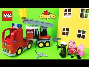 Lego Duplo Firetruck Preschool 2-5 Building Toys Rescue trucks for kids fire engine with Peppa Pig