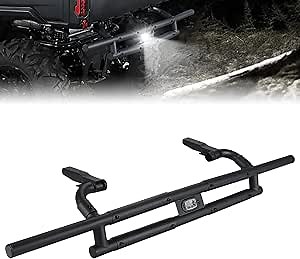KEMIMOTO UTV Rear Bumper with Light, Compatible with Can-Am Defender & Defender Max, Heavy Duty Steel Protect Tailgate Tail Guard, Heavy Duty Steel, OEM Replacement 715006012