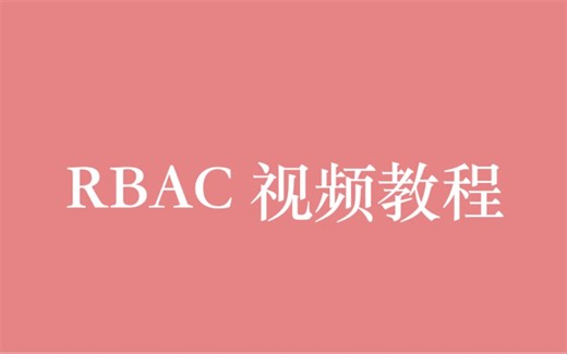 RBAC 权限实战视频教程视频（62P）| 9 小时从入门到精通