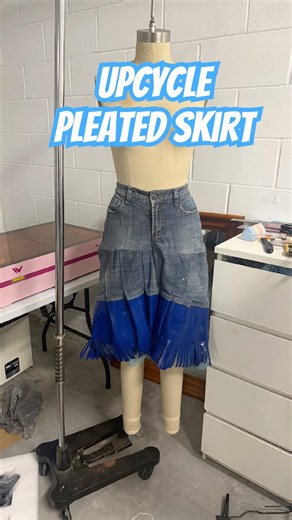 The Ultimate Denim Transformation: Jeans to Pleated Skirt Adding Vinyl to Denim Changed Everything 😱