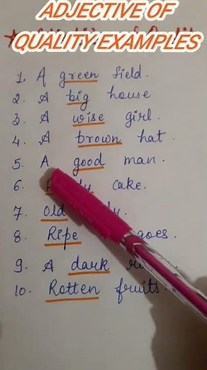 # Adjective of Quality Examples # easy learning # shorts # English grammer