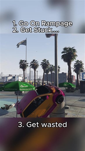 Just me and my Fruit Salad car against the world. Until I got stuck... #gtav #grandtheftauto #gaming #pcgaming #fruitsalad #gta #gamer #imback