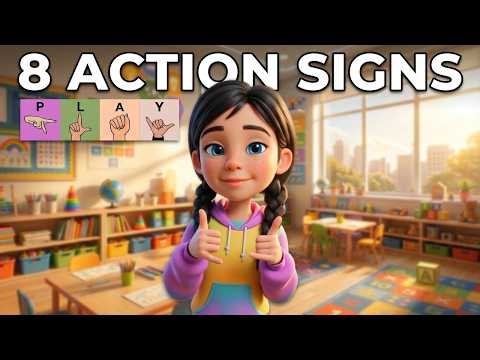 American Sign Language Lessons: 8 Action Words & Signs for Beginners (ASL)