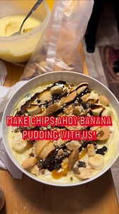Make Chips Ahoy Banana Pudding with us! #dessert #simpledessert #bananapudding #chipsahoy #oreos #choc #chocolate #caram #caramel #pudding #instagramreels #explorepage #couple #facebookreels | Jas Kam Eats