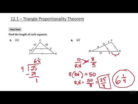 Geometry 12.1 - Triangle Proportionality Theorem