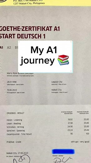 I passed my A1 Prüfung. ❤️✨️ #germanlanguage#Deutschkurs#fyp#1sttake#aworkinprogress #A1Zerifikat #CapCut