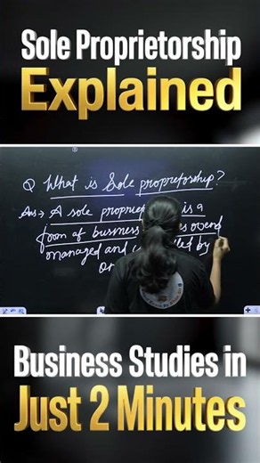 Commerce Sole Proprietorship Explained Business Studies in Just 2 Minutes #khansir