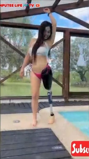 Beautiful amputee lady | one leg #walking