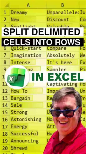 How to split delimited data in Excel into separate rows