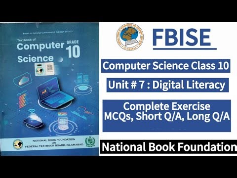 Class 10 Computer Science Unit 7 | Digital Literacy | Exercise | New Syllabus 2025
