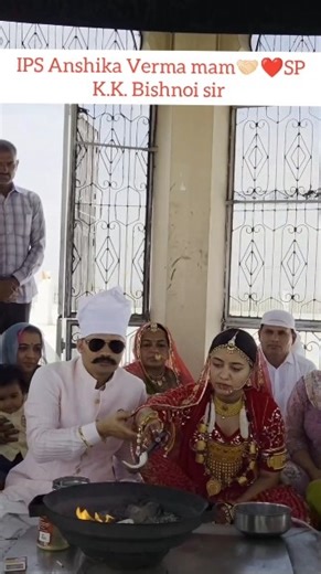 IPS Anshika Verma mam & SP K.K. Bishnoi sir visit Temple🙏🏻❤️| #ips #anshikaverma #wedding #shorts