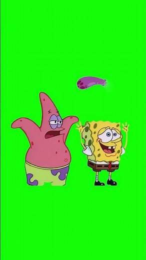 SpongeBob SquarePants and Patrick watching Squidward getting Electrocuted meme - Green Screen