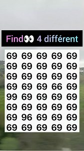 Look closely To find 4 différent numbers 🕵️🧐🕵️🧐 | Puzzle Number