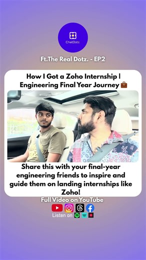 How I Got a Zoho Internship in My Final Year of Engineering! 💼🔥 #shorts #zoho