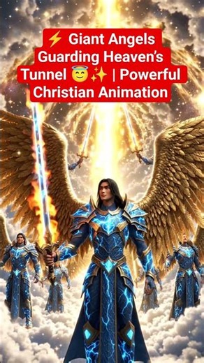 ⚡ Giant Angels Guarding Heaven’s Tunnel 😇✨ | Powerful Christian Animation