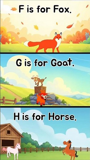 Animal ABC Phonics Sounds F to J | Learn with Fox Goat Horse Iguana Jaguar | Cocomomokidstv