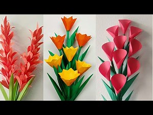 Paper Craft Easy Stick Flower idea-Easy Paper Flower Stick
