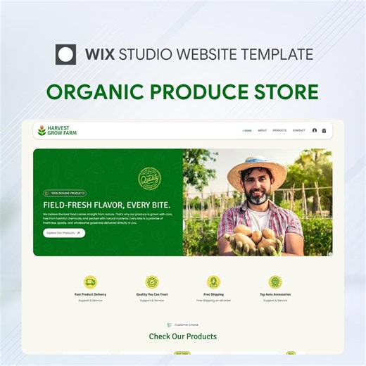 Wix Studio Website Template: Organic Produce Store & Farm Shop (digital Download) - Etsy