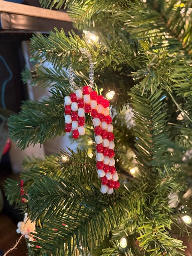 Kandi Candy Cane Seasonal Christmas Kandi Beaded Ornaments - Limited Edition - Etsy