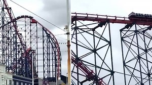 Blackpool's Big One rollercoaster stops near top forcing passengers to climb 200ft down