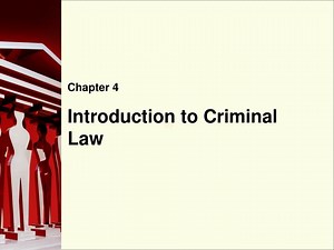 Introduction to Criminal Law - SlideServe