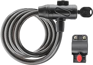 Gotrax LockGuard Scooter Locks, 4 Feet Bike Locks Cable, Heavy Duty Anti Theft Bicycle Lock with Mounting Bracket and 2 Keys, Cable Lock Suitable for Scooters and Bikes (Key Lock)