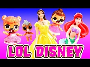 LOL Surprise Glitter Series Dolls Go to Disney World! Starring Fancy, Sugar Queen and Princesses!