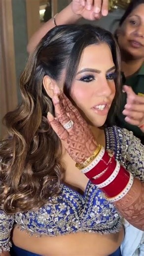 Electric Blue Reception Makeup Look | Soft Glam Bride by Himanshu Gupta ✨ | Elegant Evening Glam