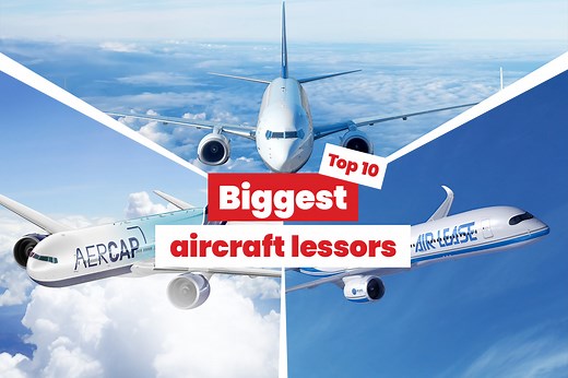 Top 10 biggest aircraft lessors by fleet size
