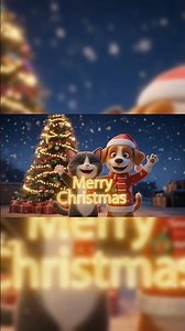 Cute Cat & Dog Christmas Celebration 🎄🐾 #cat #dog