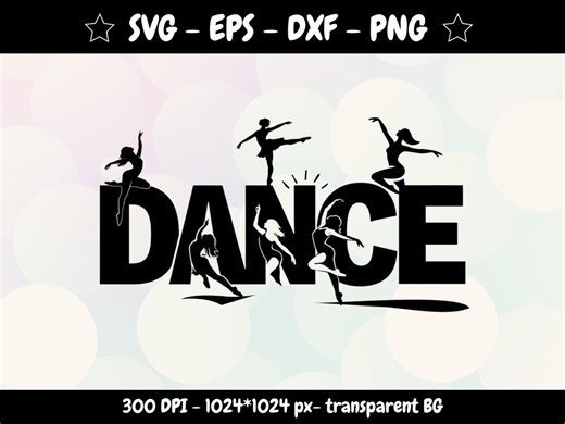 Dance SVG - Dancer Silhouette | Dancing Woman Clipart | Instructor Svg | Dancers Illustration (svg Eps Dxf Png) - Etsy