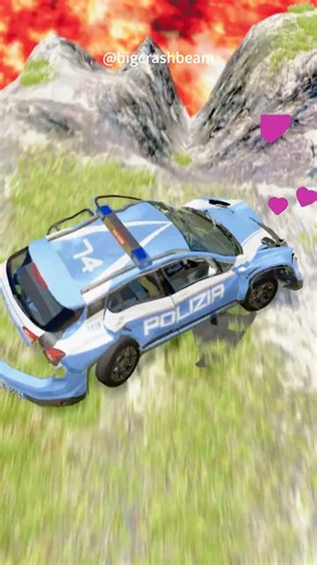 Fire Truck and Police Cars vs Giant Lava Pit – BeamNG.drive #7 #beamng #shorts #truck #automobile