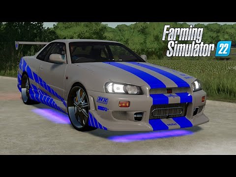 FS22 - Brian O'Conner's Nissan Skyline from "Fast and Furious" - Car mod for Farming Simulator 2022