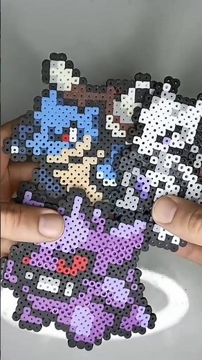 Sprite figure Pokémon Pikachu and Hama beads/perler beads. pixelart