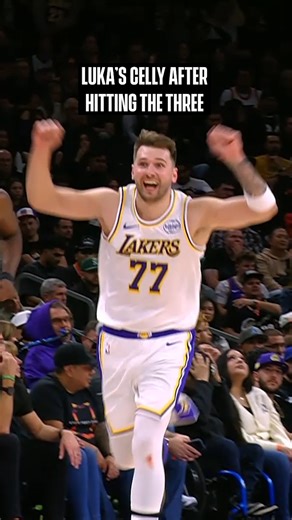 Luka couldn't stop celebrating his three 😁 | Los Angeles Lakers