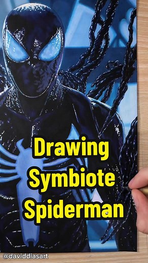 Drawing Symbiote Spiderman - Artwork by David Dias